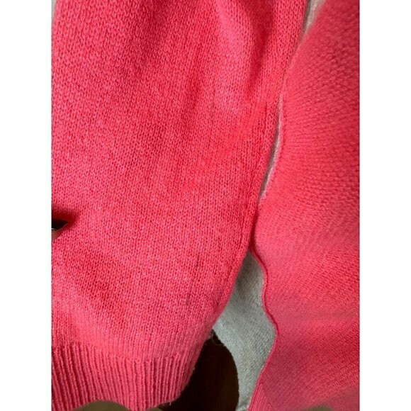 Magaschoni Sweater Womens Medium Pink Gray Knit Cashmere Asymmetric Hem Cardigan - Picture 8 of 10